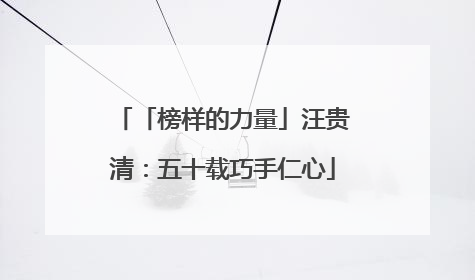 「榜样的力量」汪贵清：五十载巧手仁心