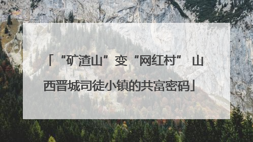“矿渣山”变“网红村” 山西晋城司徒小镇的共富密码