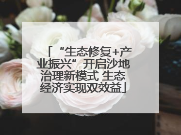 “生态修复+产业振兴”开启沙地治理新模式 生态经济实现双效益