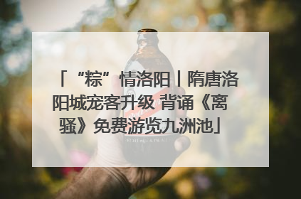 “粽”情洛阳丨隋唐洛阳城宠客升级 背诵《离骚》免费游览九洲池