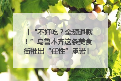 “不好吃？全额退款！”乌鲁木齐这条美食街推出“任性”承诺
