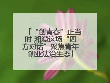 “创青春”正当时 湘潭这场“四方对话”聚焦青年创业法治生态