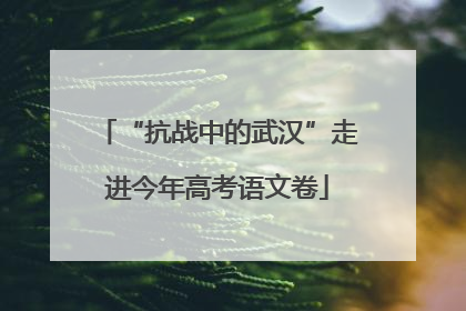 “抗战中的武汉”走进今年高考语文卷