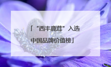 “西丰鹿茸”入选中国品牌价值榜
