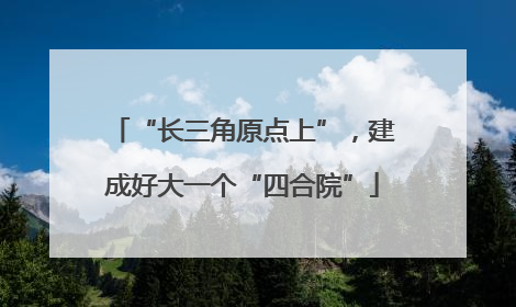 “长三角原点上”，建成好大一个“四合院”
