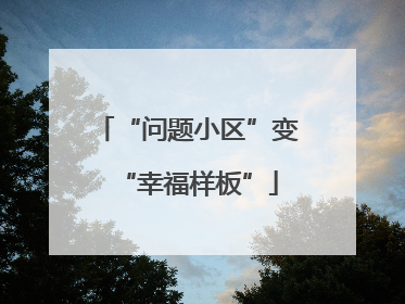 “问题小区”变“幸福样板”