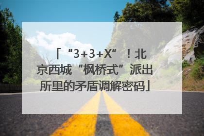 “3+3+X”！北京西城“枫桥式”派出所里的矛盾调解密码