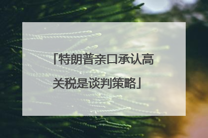 特朗普亲口承认高关税是谈判策略