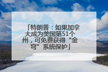 特朗普：如果加拿大成为美国第51个州，可免费获得“金穹”系统保护