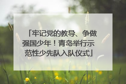 牢记党的教导、争做强国少年！青岛举行示范性少先队入队仪式
