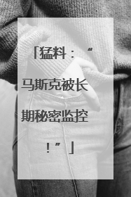 猛料：“马斯克被长期秘密监控！”