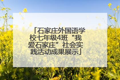 石家庄外国语学校七年级4班“我爱石家庄”社会实践活动成果展示
