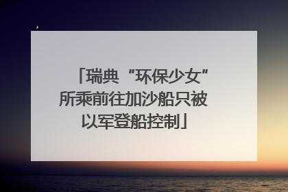 瑞典“环保少女”所乘前往加沙船只被以军登船控制