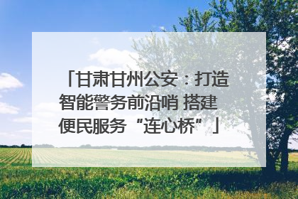 甘肃甘州公安：打造智能警务前沿哨 搭建便民服务“连心桥”