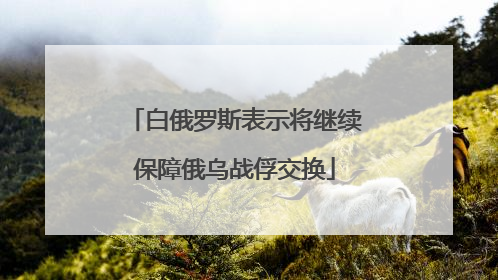 白俄罗斯表示将继续保障俄乌战俘交换
