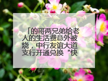 的哥两兄弟给老人的生活费意外被烧，中行友谊大道支行开通兑换“快车道”