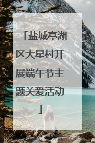 盐城亭湖区大星村开展端午节主题关爱活动
