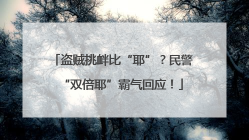 盗贼挑衅比“耶”？民警“双倍耶”霸气回应！