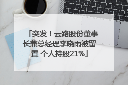 突发！云路股份董事长兼总经理李晓雨被留置 个人持股21%