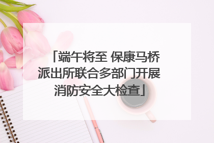 端午将至 保康马桥派出所联合多部门开展消防安全大检查