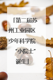 第二届苏州工业园区少年科学院“小院士”诞生