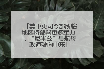 美中央司令部所辖地区将部署更多军力，“尼米兹”号航母改道驶向中东