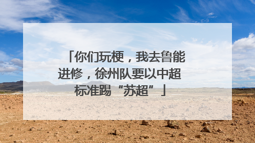 你们玩梗，我去鲁能进修，徐州队要以中超标准踢“苏超”