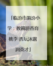 临汾市漪汾小学：教圃耕香育桃李 杏坛沐露润英才