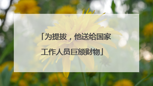 为提拔，他送给国家工作人员巨额财物