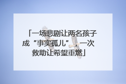 一场悲剧让两名孩子成“事实孤儿”，一次救助让希望重燃