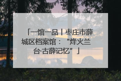 一馆一品丨枣庄市薛城区档案馆：“烽火兰台·古薛记忆”