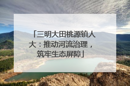 三明大田桃源镇人大：推动河流治理，筑牢生态屏障