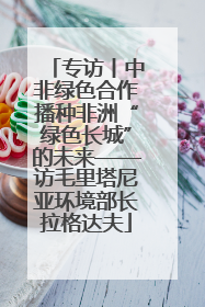 专访丨中非绿色合作播种非洲“绿色长城”的未来——访毛里塔尼亚环境部长拉格达夫