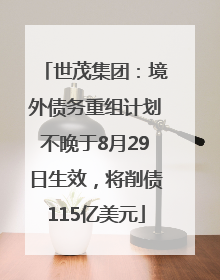 世茂集团：境外债务重组计划不晚于8月29日生效，将削债115亿美元