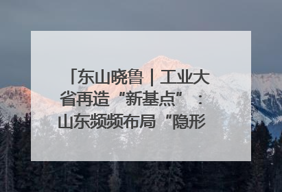 东山晓鲁｜工业大省再造“新基点”：山东频频布局“隐形冠军”背后
