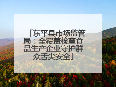 东平县市场监管局：全覆盖检查食品生产企业守护群众舌尖安全