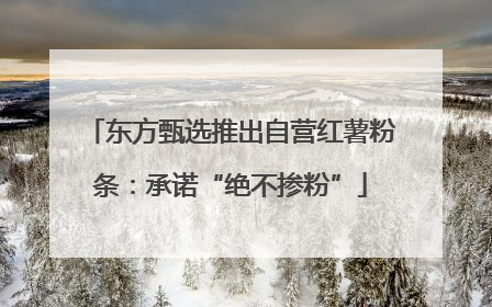 东方甄选推出自营红薯粉条：承诺“绝不掺粉”