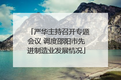 严华主持召开专题会议 调度邵阳市先进制造业发展情况
