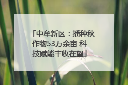 中牟新区：播种秋作物53万余亩 科技赋能丰收在望