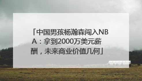 中国男孩杨瀚森闯入NBA：拿到2000万美元薪酬，未来商业价值几何