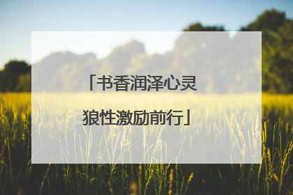 书香润泽心灵 狼性激励前行