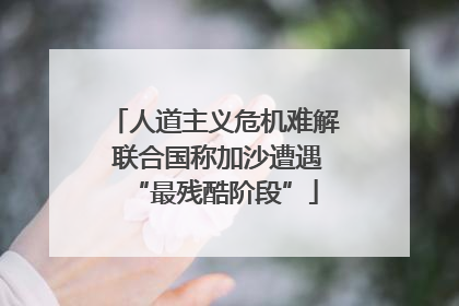 人道主义危机难解 联合国称加沙遭遇“最残酷阶段”