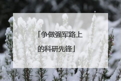 争做强军路上的科研先锋
