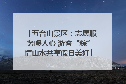 五台山景区：志愿服务暖人心 游客“粽”情山水共享假日美好