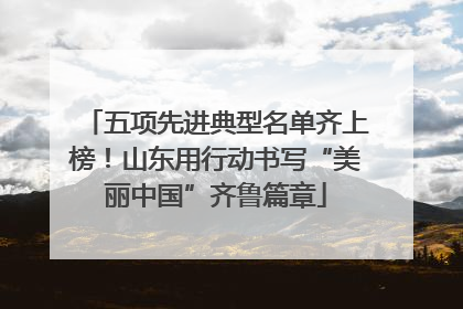 五项先进典型名单齐上榜！山东用行动书写“美丽中国”齐鲁篇章
