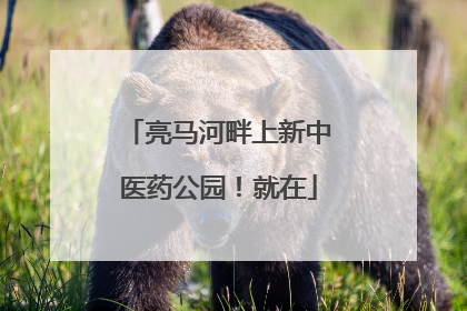 亮马河畔上新中医药公园！就在
