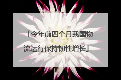 今年前四个月我国物流运行保持韧性增长