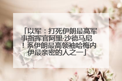 以军：打死伊朗最高军事指挥官阿里·沙德马尼！系伊朗最高领袖哈梅内伊最亲密的人之一