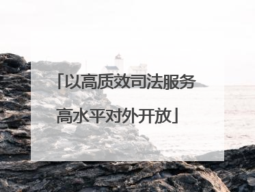 以高质效司法服务高水平对外开放