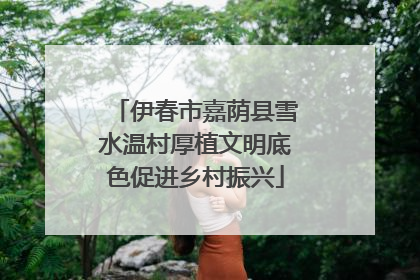 伊春市嘉荫县雪水温村厚植文明底色促进乡村振兴